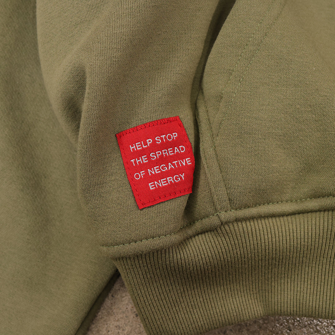 Drop Zip Hoodie (Olive Green)