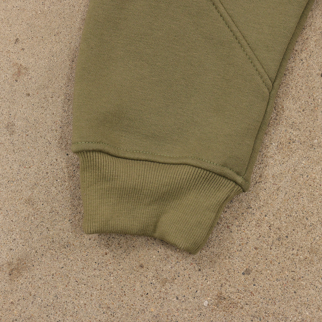 Drop Zip Hoodie (Olive Green)