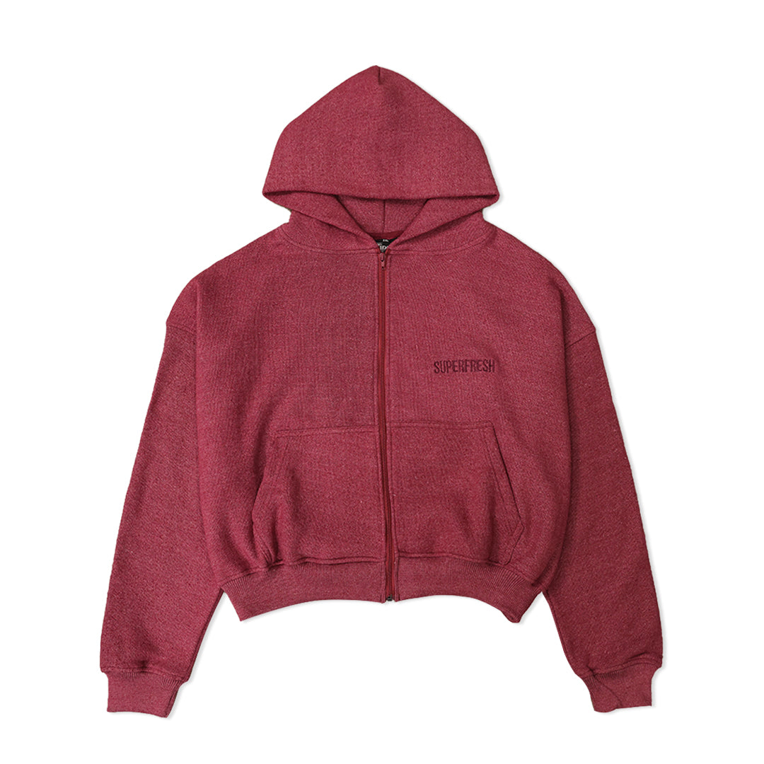 Raw Edge Hoodie (Burgundy)