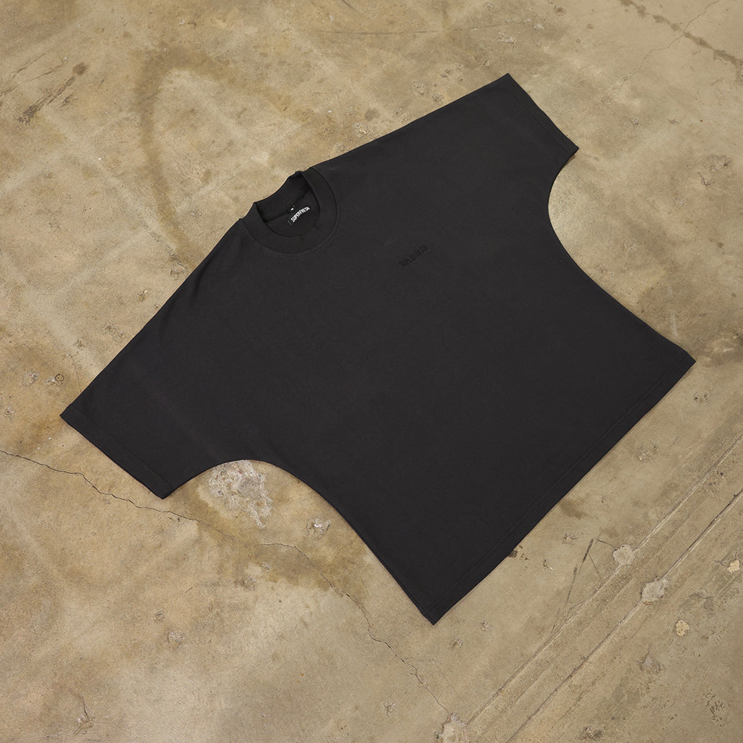 Cotton T-Shirts Seamless Sleeves (Black)