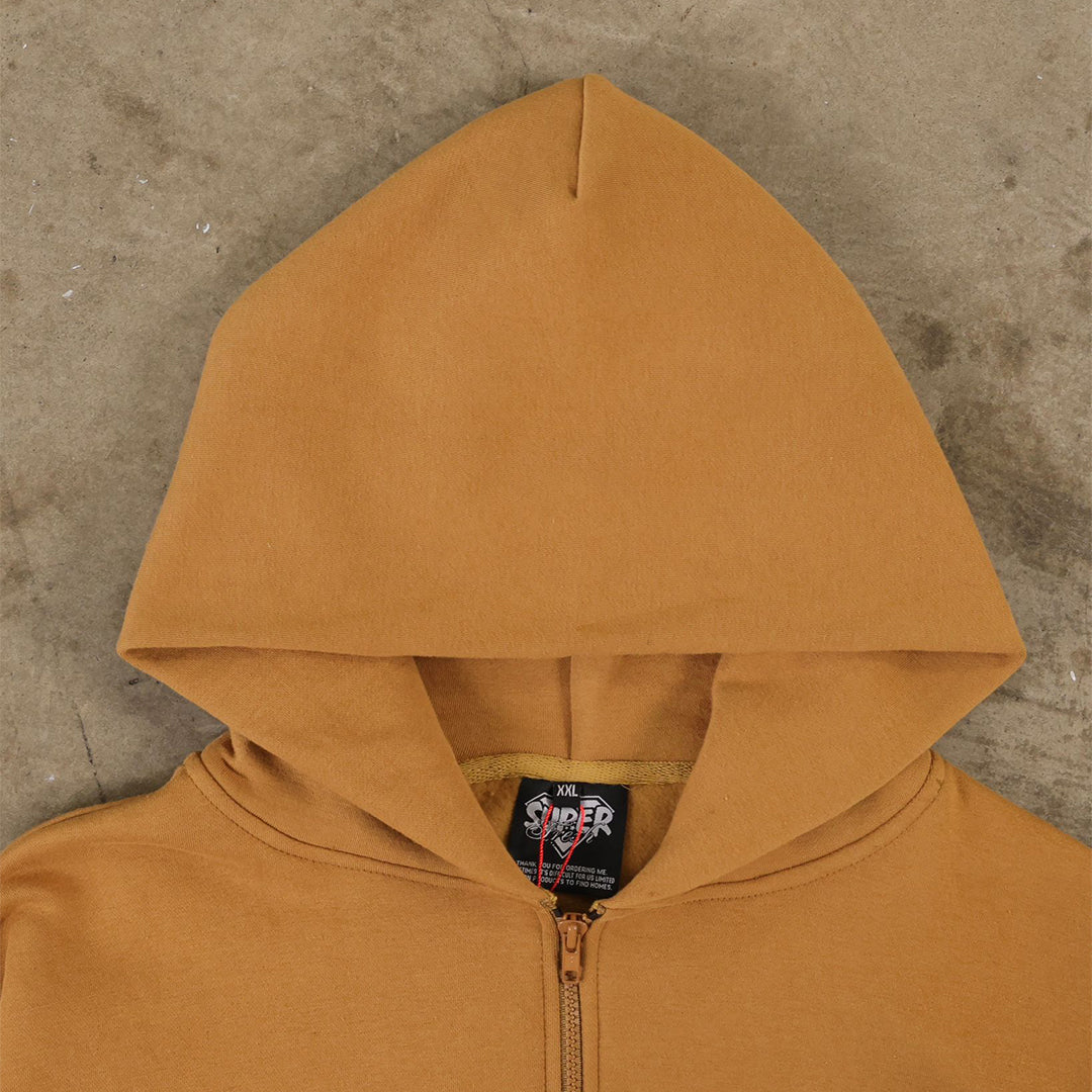 Drop Zip Hoodie (Camel)