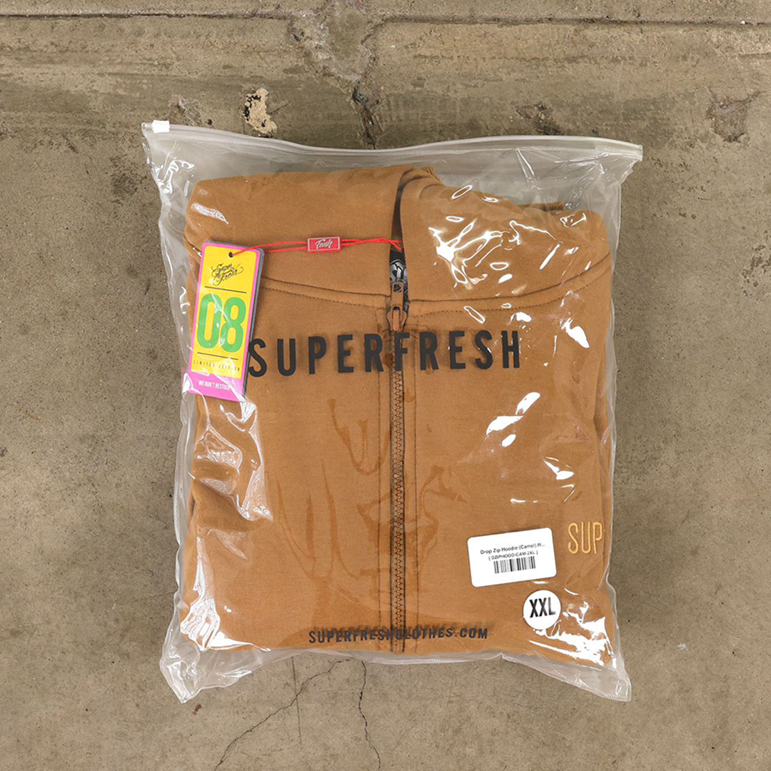 Drop Zip Hoodie (Camel)