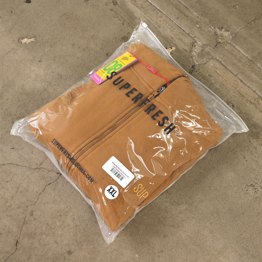 Drop Zip Hoodie (Camel)
