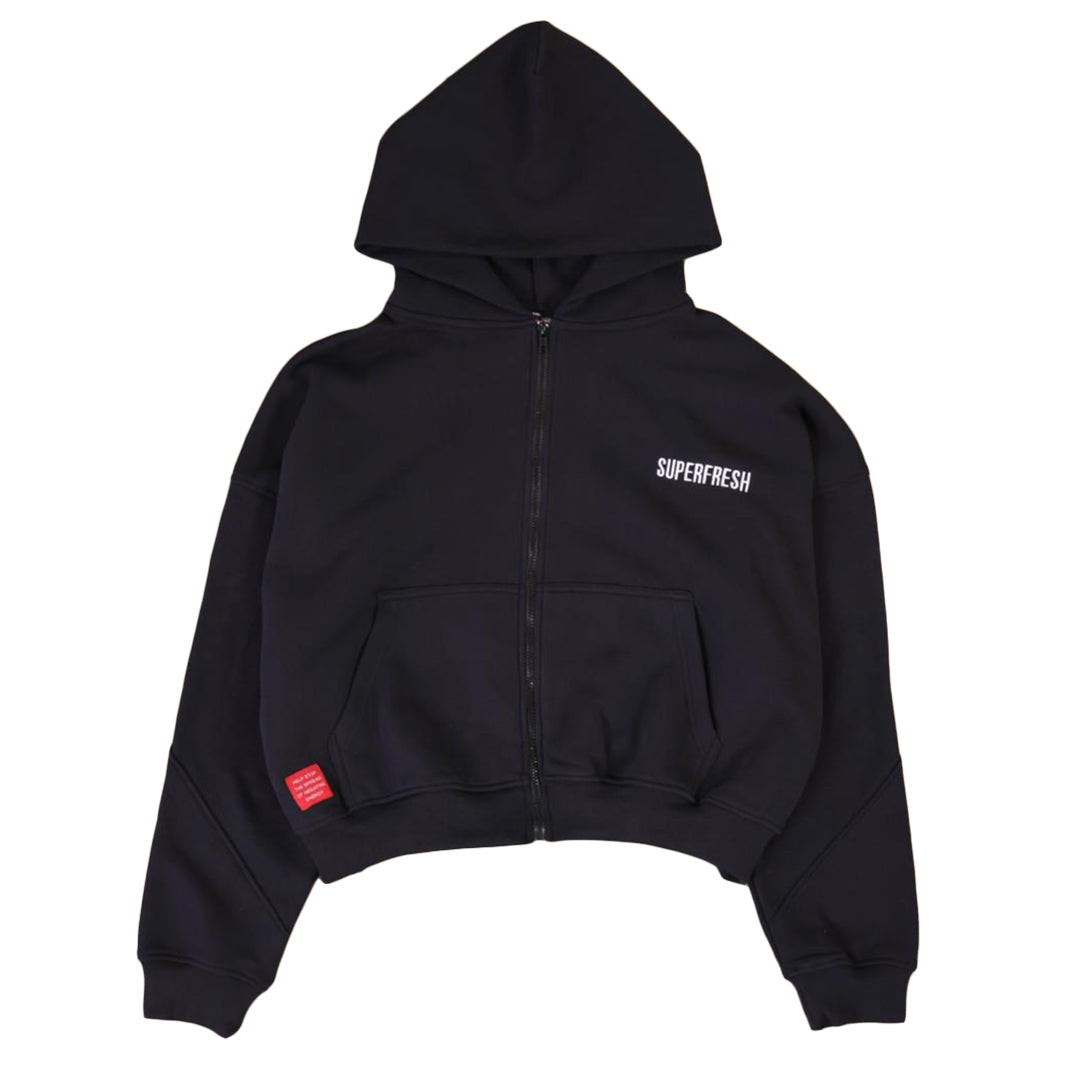 Drop Zip Hoodie (Black)