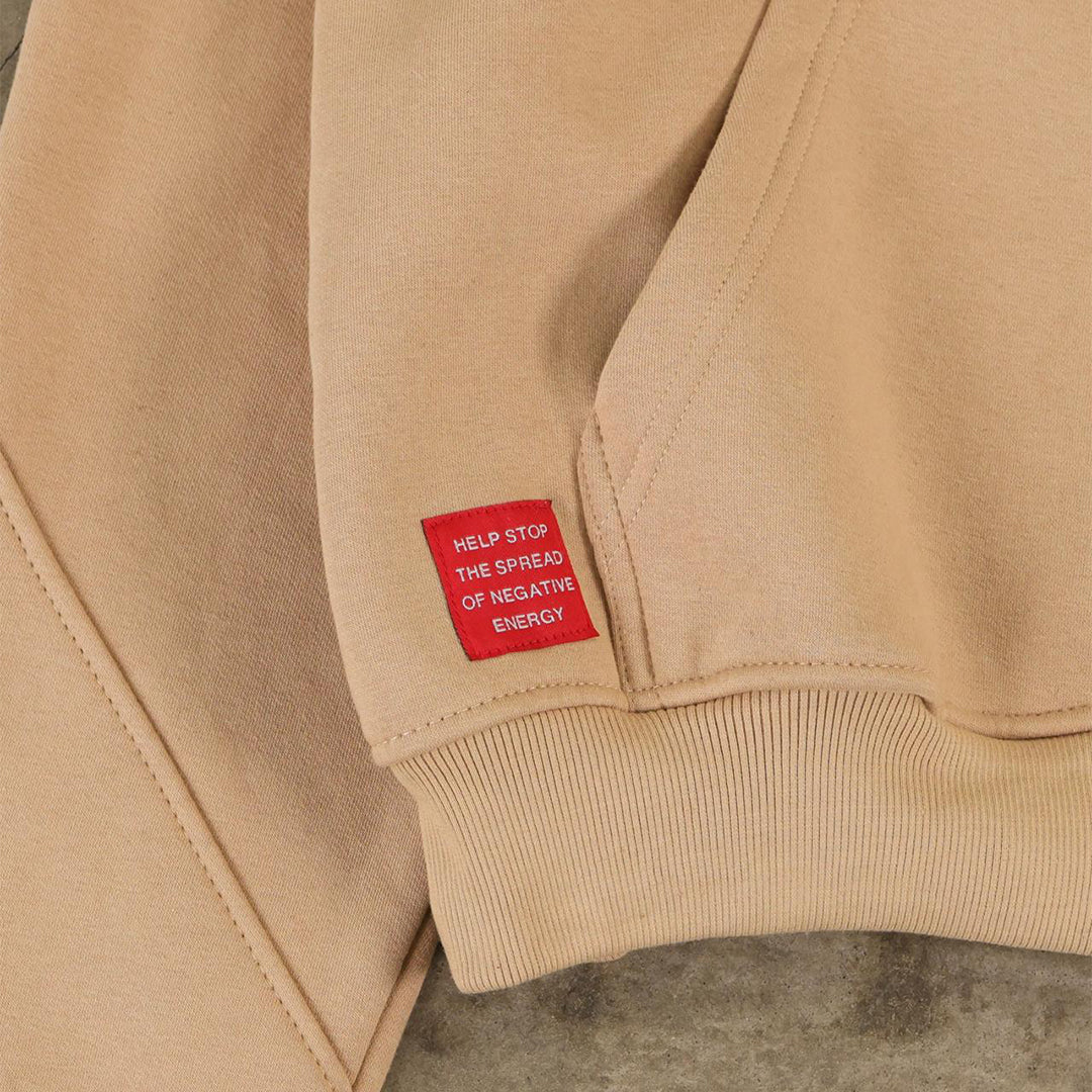 Drop Zip Hoodie (Light Tan)