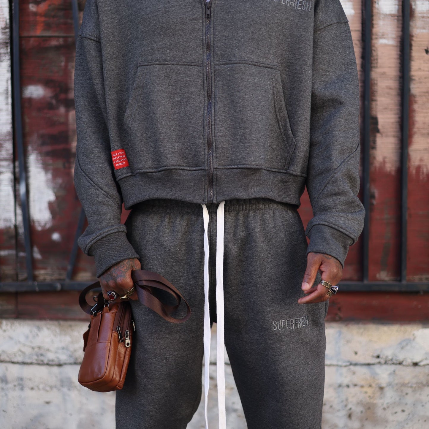 Drop Zip Hoodie (charcoal)