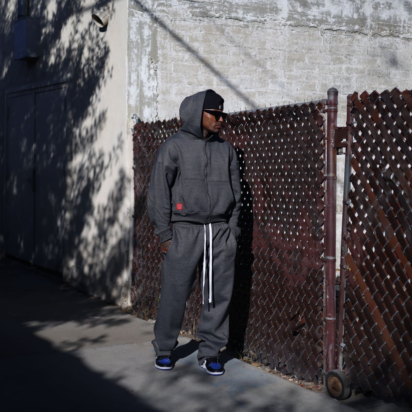 Drop Zip Hoodie (charcoal)