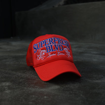 Red BLVD Trucker Snap