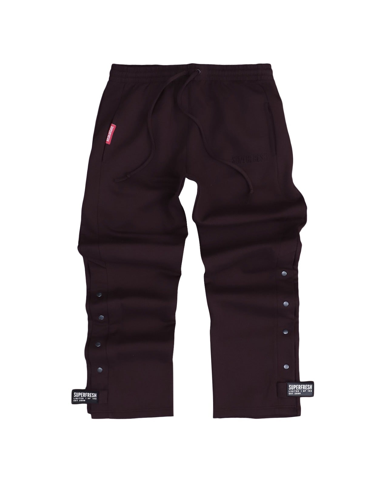 Snap Buttons Sweatpants (Chocolate Brown)