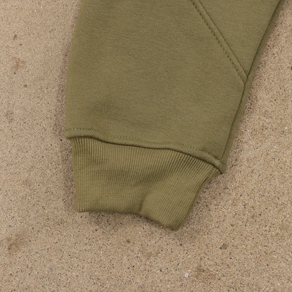 Drop Zip Hoodie (Olive Green)
