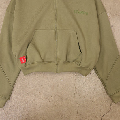Drop Zip Hoodie (Olive Green)
