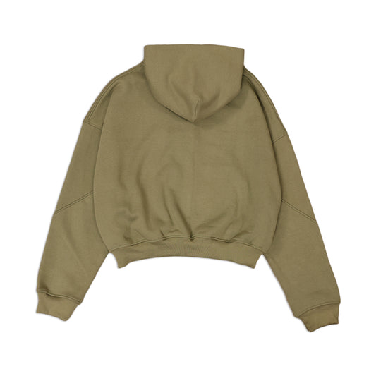 Drop Zip Hoodie (Olive Green)