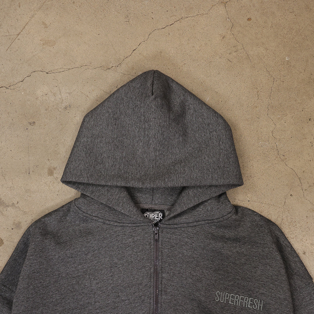 Drop Zip Hoodie (charcoal)