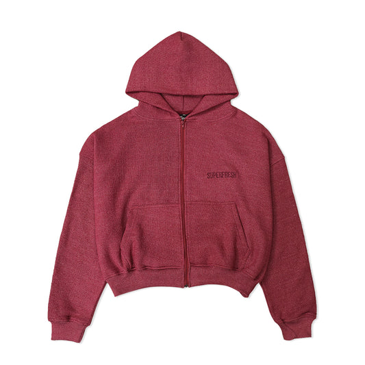 Raw Edge Hoodie (Burgundy)