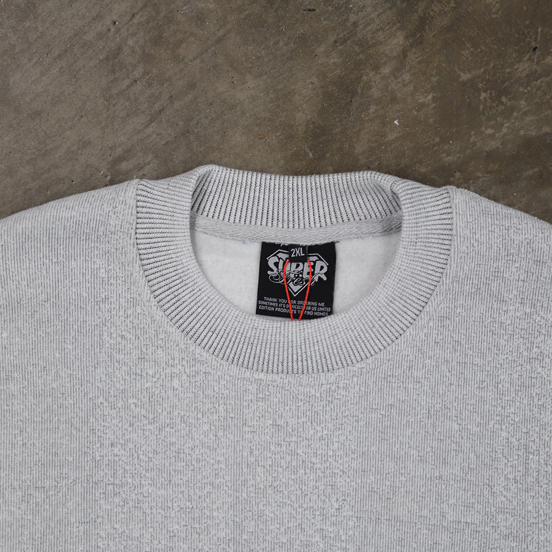 Raw Edges Crewneck Sweatshirts (Ash White)