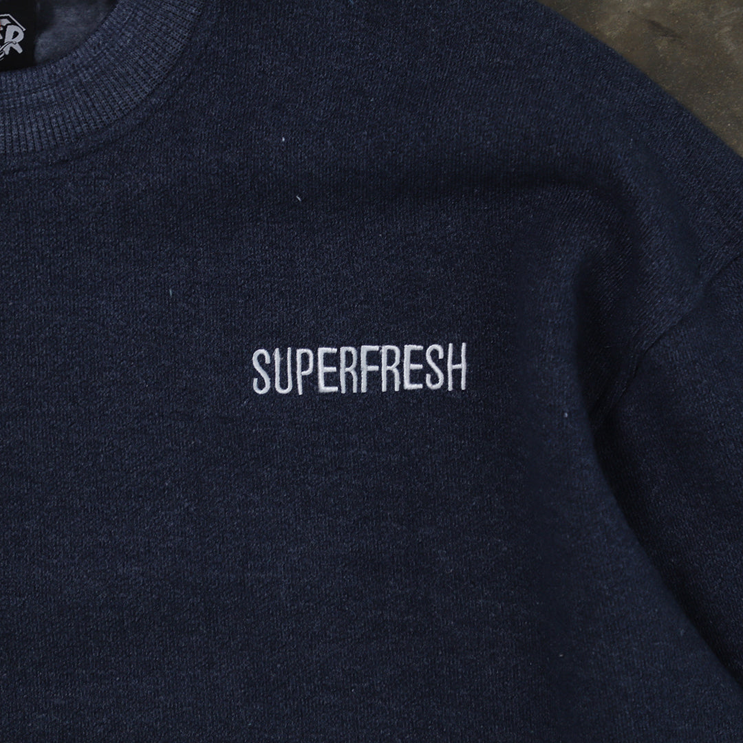 Raw Edges Crewneck Sweatshirts (Dark Blue)