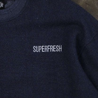 Raw Edges Crewneck Sweatshirts (Dark Blue)