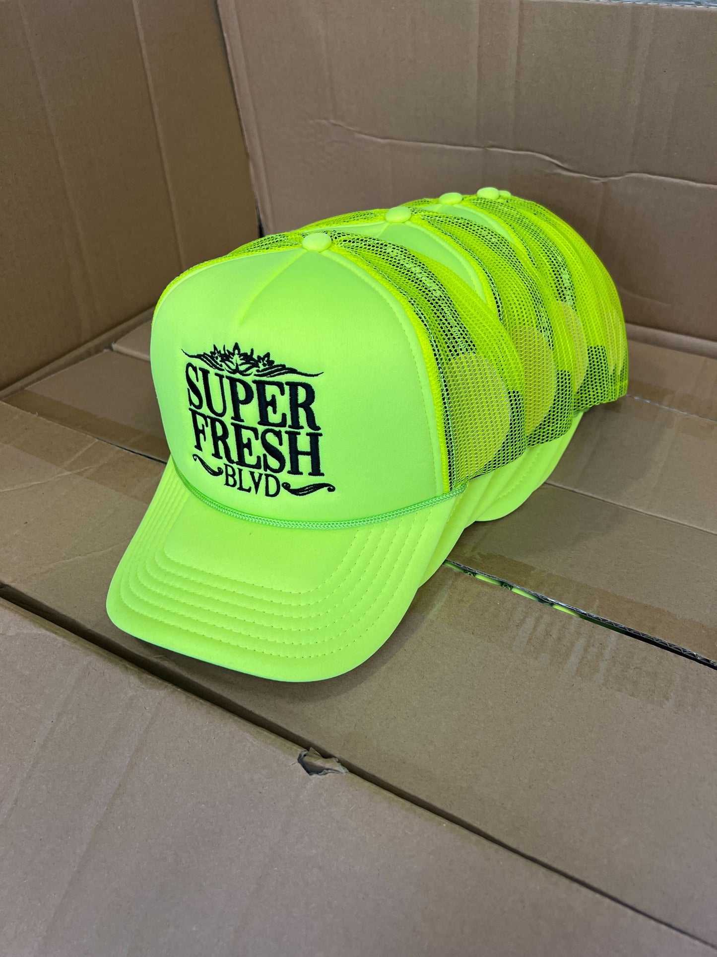 Neon Yellow BLVD Trucker Snap