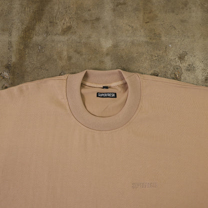 Cotton T-Shirts Seamless Sleeves (Light Tan)