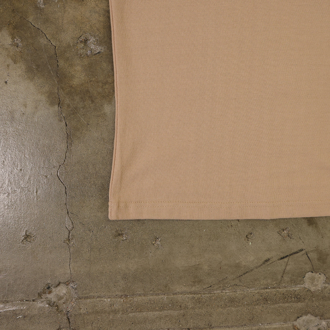 Cotton T-Shirts Seamless Sleeves (Light Tan)