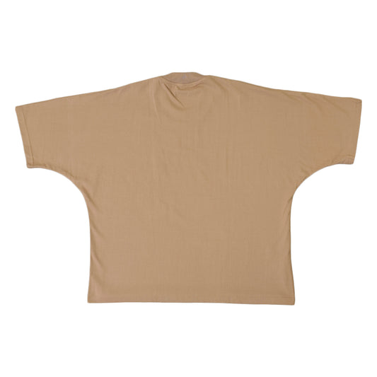 Cotton T-Shirts Seamless Sleeves (Light Tan)
