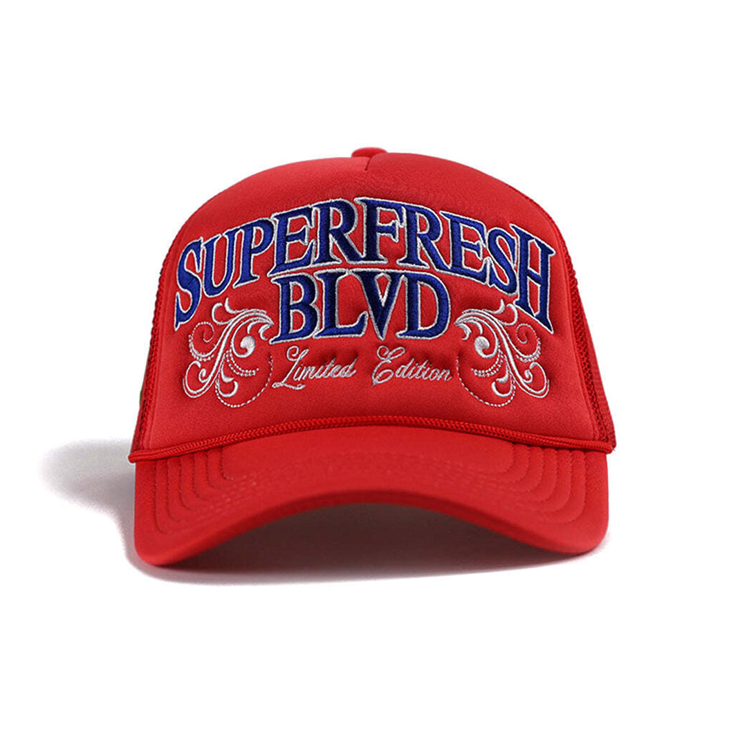 Red BLVD Trucker Snap