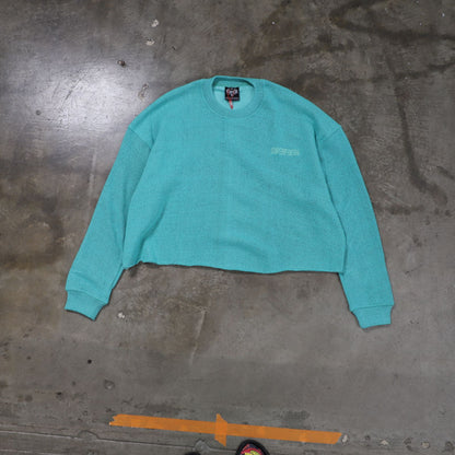 Raw Edges Crewneck Sweatshirts (Turquoise)