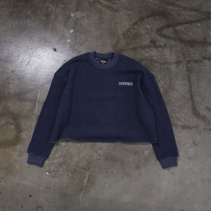 Raw Edges Crewneck Sweatshirts (Dark Blue)