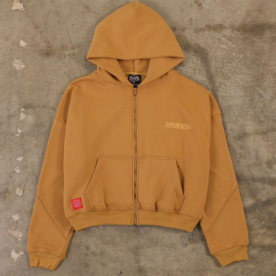 Drop Zip Hoodie (Camel)