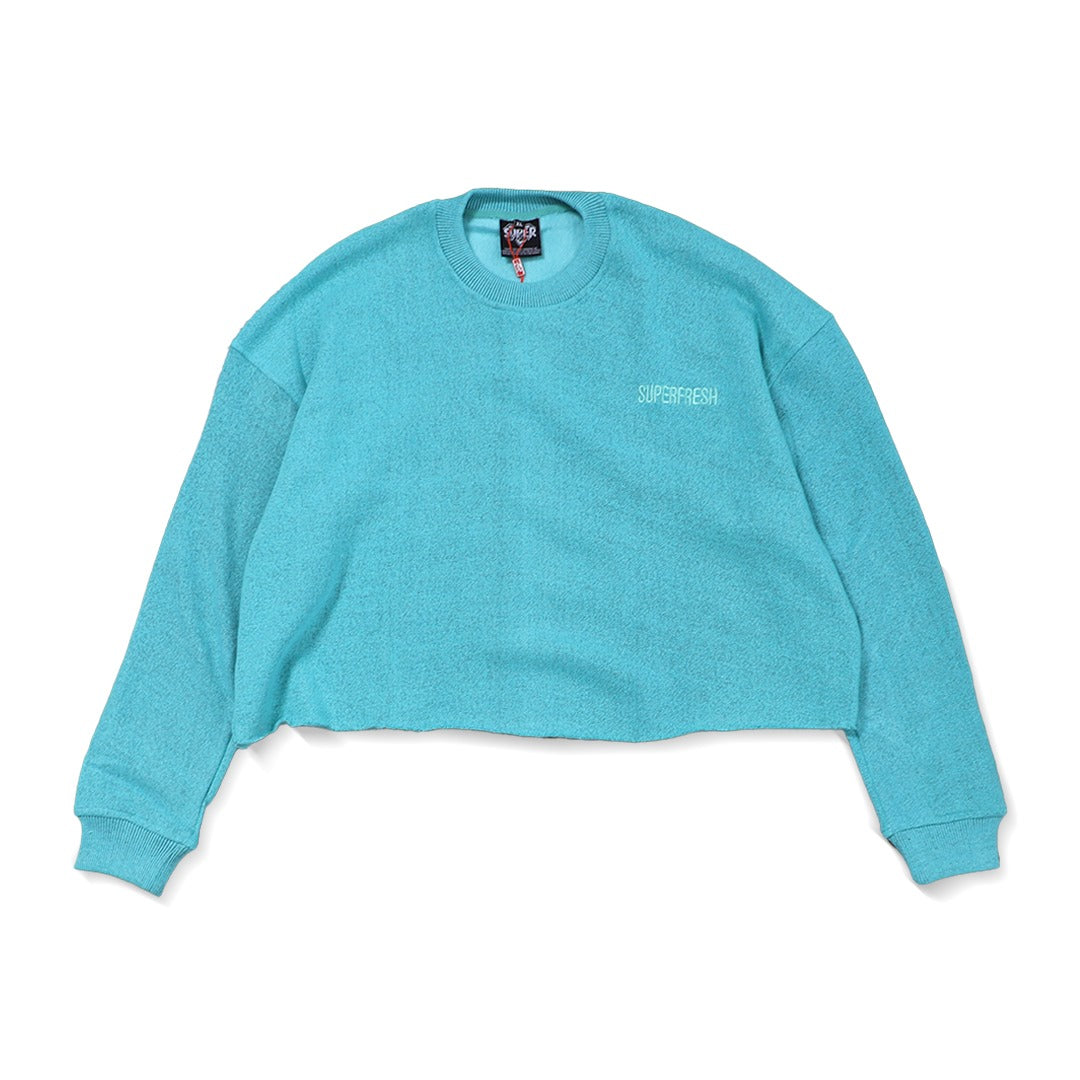 Raw Edges Crewneck Sweatshirts (Turquoise)