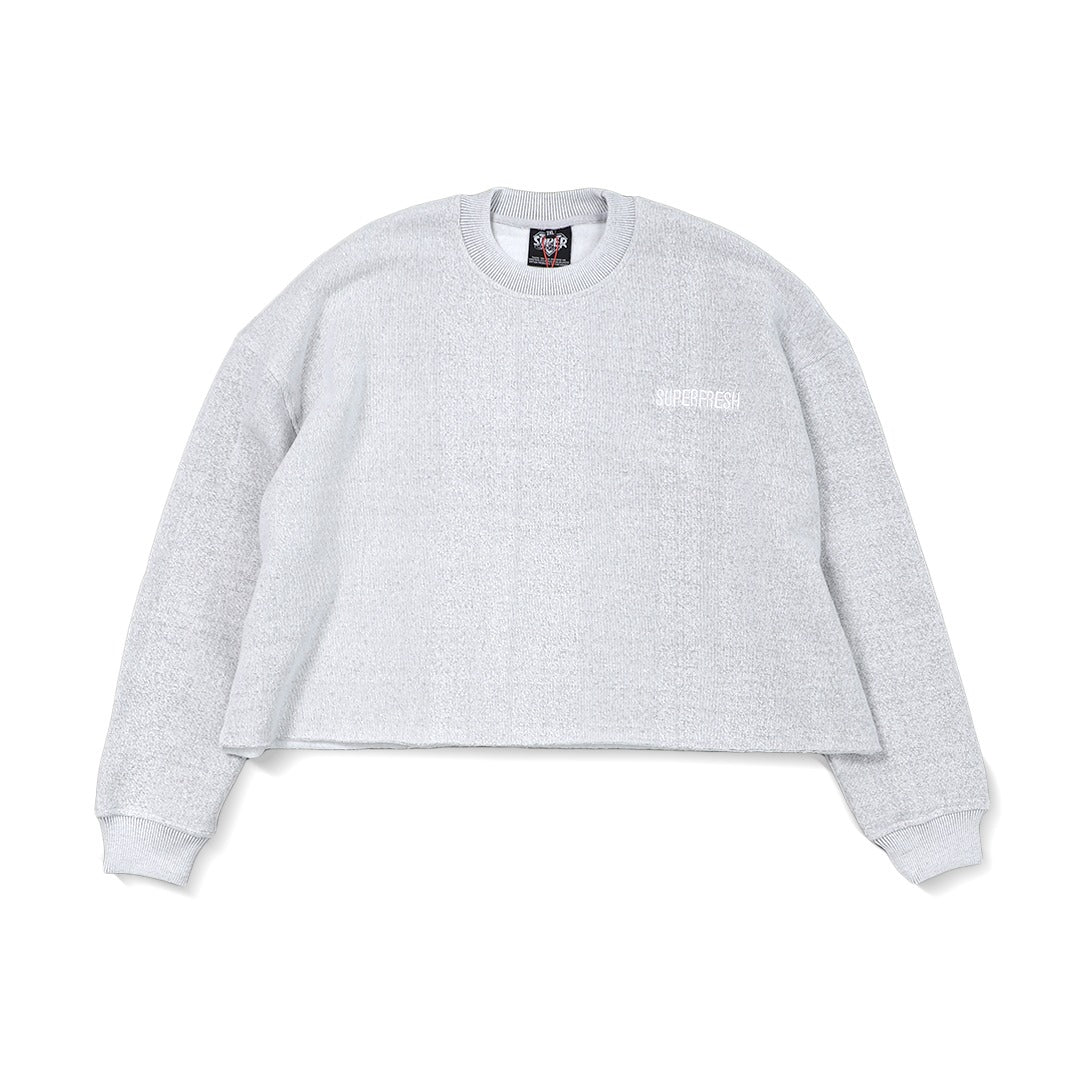 Raw Edges Crewneck Sweatshirts (Ash White)