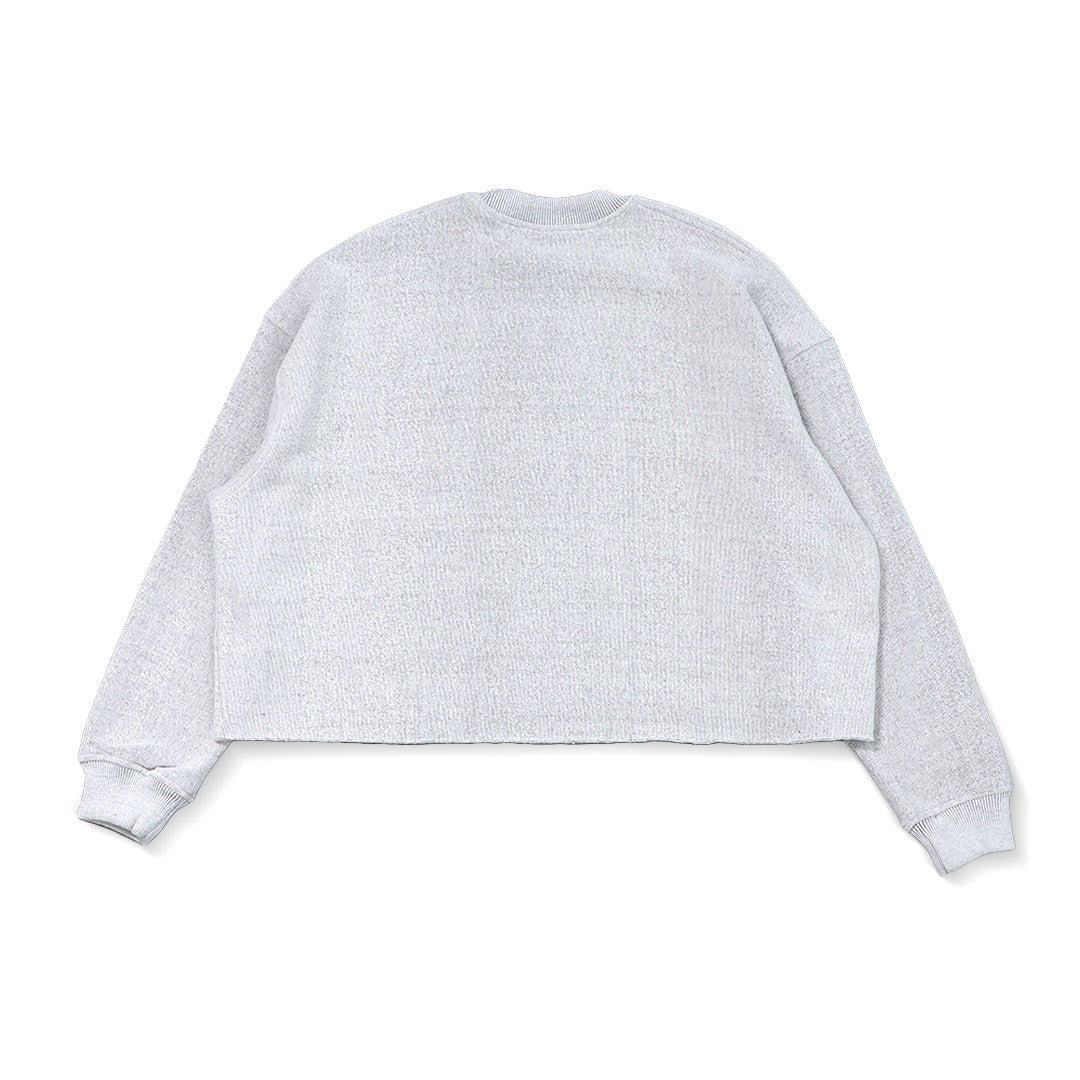 Raw Edges Crewneck Sweatshirts (Ash White)