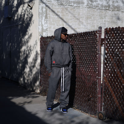 Drop Zip Hoodie (charcoal)