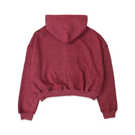 Raw Edge Hoodie (Burgundy)