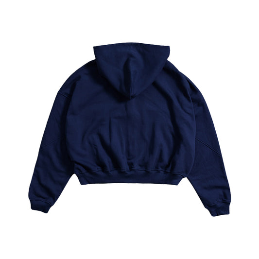 Drop Shoulder Zip Hoodie (Navy)